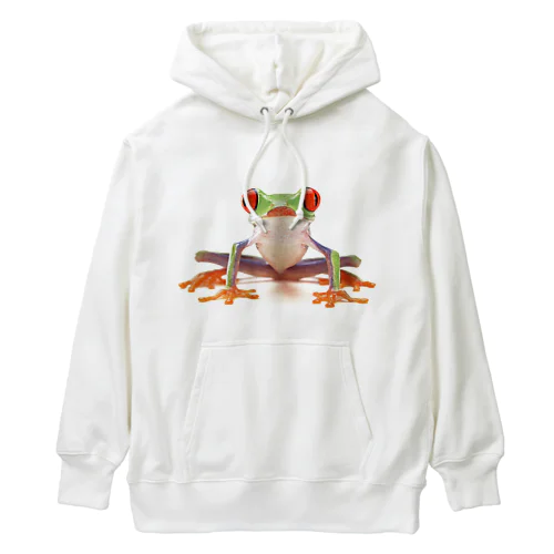 アカメアマガエル 正面 Heavyweight Hoodie