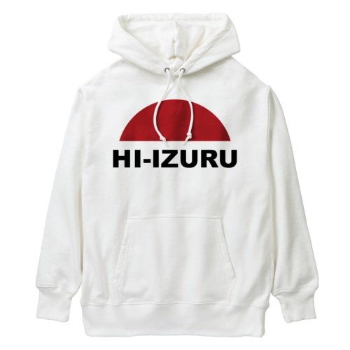 HI-IZURU（黒文字）ロゴマーク　背面にHIｰIZURU（黒文字）　ヘビーウェイトパーカー（淡色仕様） Heavyweight Hoodie