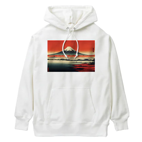 AI red mt.fuji Heavyweight Hoodie