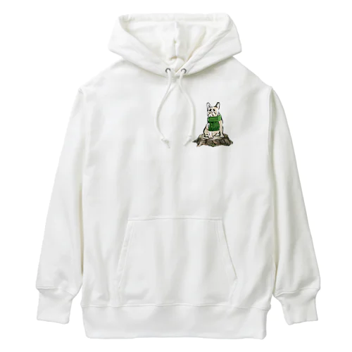 マフラーを着けたフレンチブルドッグ　クリーム Heavyweight Hoodie