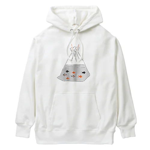 祭りデザイン「金魚すくい」 Heavyweight Hoodie