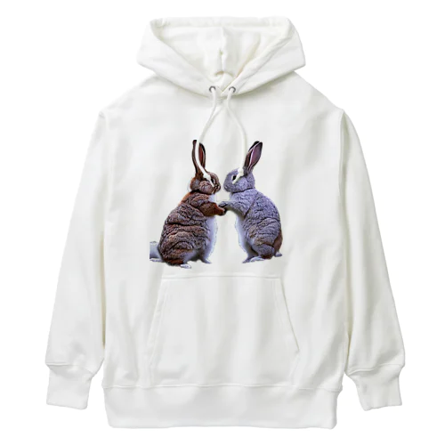 手を繋ぐウサギ Heavyweight Hoodie