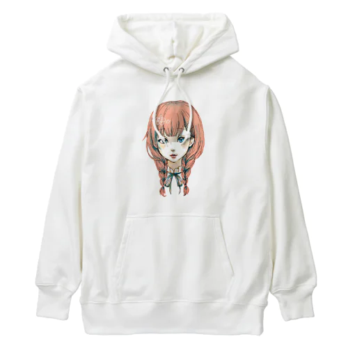 三つ編み女の子 Heavyweight Hoodie