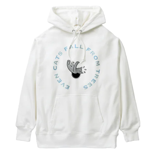 猫も木から落ちる（から気にすんな！）ラウンドロゴ Heavyweight Hoodie