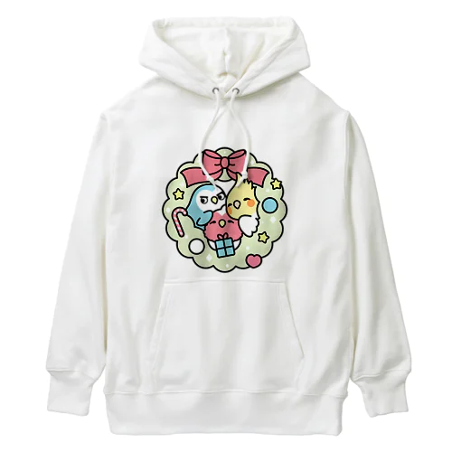  1 アイテムズ クリスマスリース コザクラインコ、オカメインコ Chubby Bird Heavyweight Hoodie