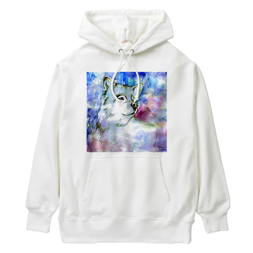 イラスト-オオカミ- Heavyweight Hoodie