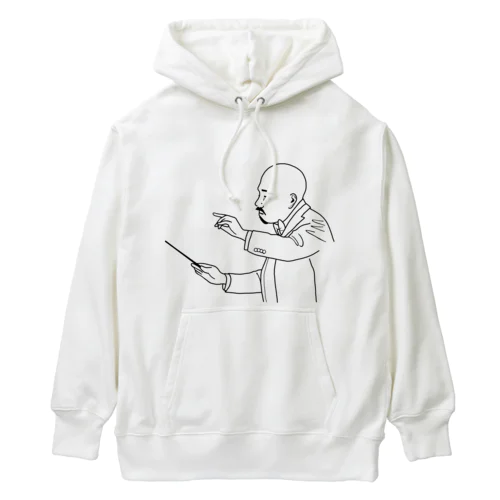 指揮『正岡子規』線画 Heavyweight Hoodie