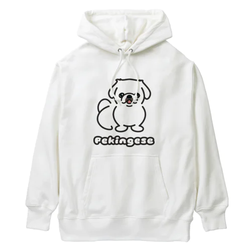 ペキニーズ・ホワイト（サマーカット）（全身） Heavyweight Hoodie