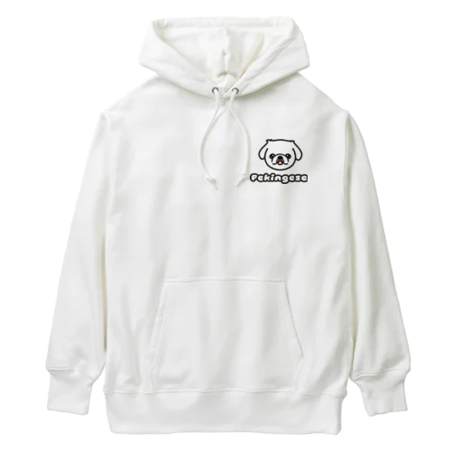 ペキニーズ・ホワイト（サマーカット）（顔だけ） Heavyweight Hoodie