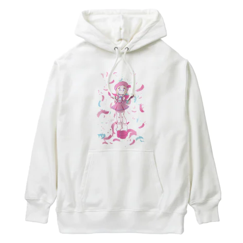 ピンクの羽の女の子 Heavyweight Hoodie