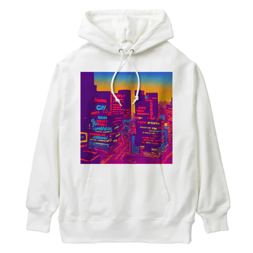 Building lights and sunset Heavyweight Hoodie