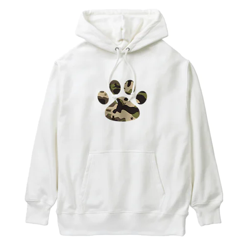 迷彩猫にくきゅう　カーキ Heavyweight Hoodie