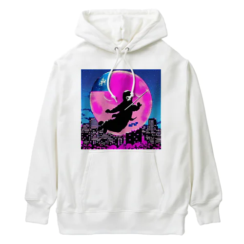 圧倒的芸術感の月夜の忍者★ Heavyweight Hoodie