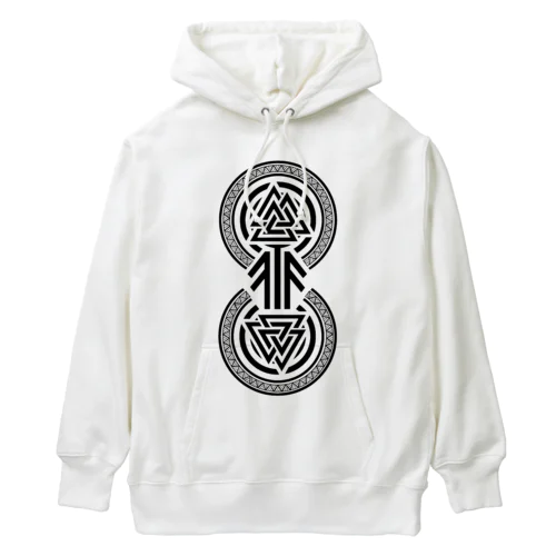 Valknut twin circle (black) ヘビーウェイトパーカー