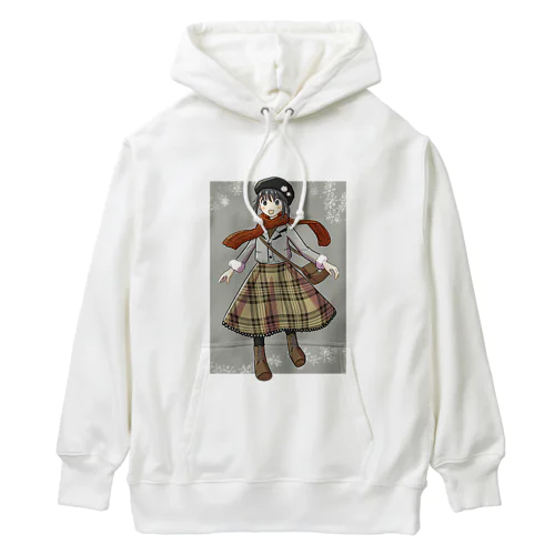 冬の装いの少女 Heavyweight Hoodie