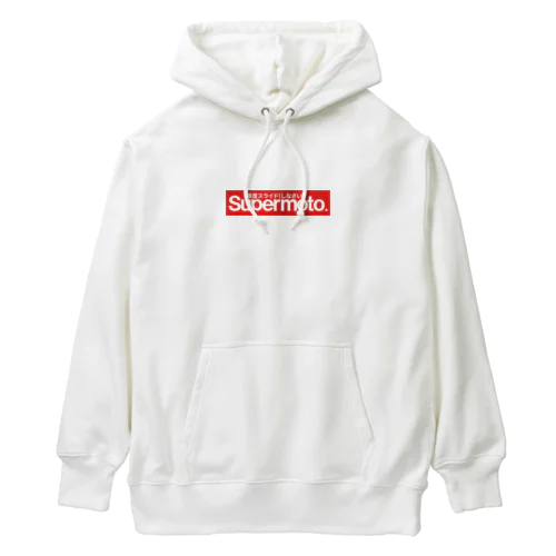 (スモールロゴ)極度スライドWHITE-RED Heavyweight Hoodie