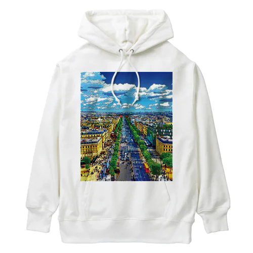 フランス パリのシャンゼリゼ通り Heavyweight Hoodie