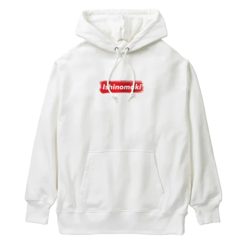 石巻市 ｜普段づかいできるご当地グッズ｜ブラシボックスロゴ Heavyweight Hoodie