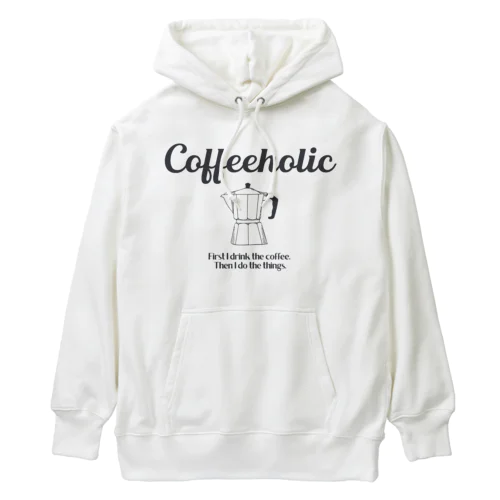 COFFEEHOLIC black logo Heavyweight Hoodie