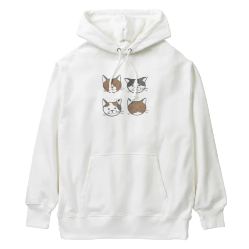 4匹のゆるねこちゃん2 Heavyweight Hoodie