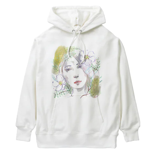 お花と水彩の子 Heavyweight Hoodie