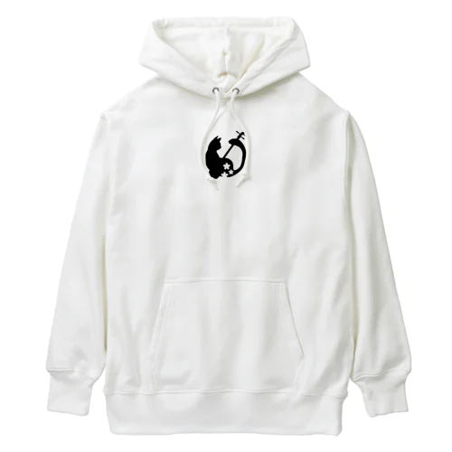 モノクロの36・桜猫三味線 Heavyweight Hoodie