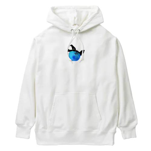 ぷくっといきものシリーズ魚ブルー Heavyweight Hoodie