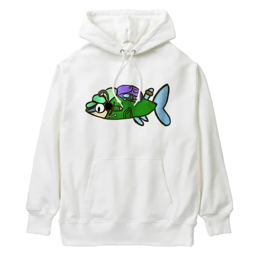 グリーンネオンくん Heavyweight Hoodie