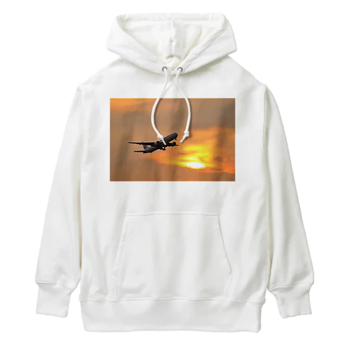 夕暮れの羽田国際空港 Heavyweight Hoodie