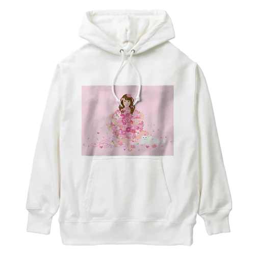 花と猫 05 Heavyweight Hoodie