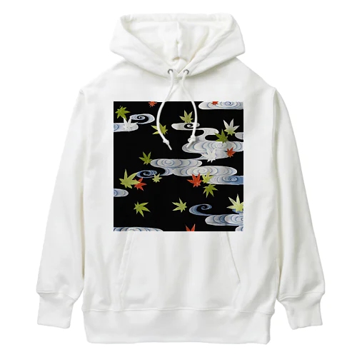 和風　着物柄　「水面のもみじ」□ Heavyweight Hoodie