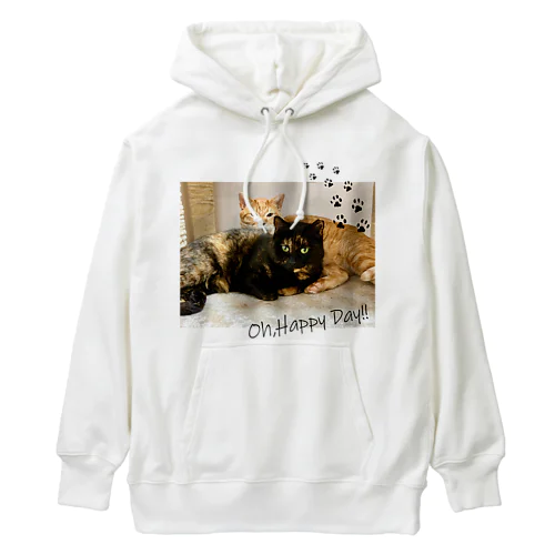 Oh,Happy Day!! -ねこにすと58鹿児島仙巌園パネル展示決定デザイン- Heavyweight Hoodie