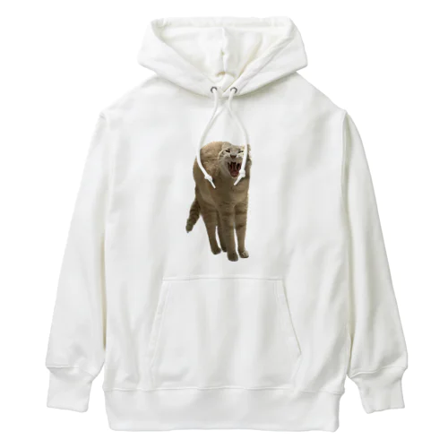 あくび猫のシロ Heavyweight Hoodie