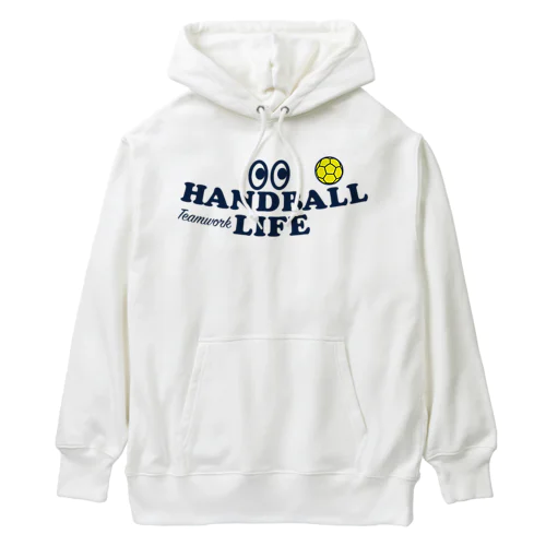 ハンドボール・目玉・HANDBALL・デザイン・Tシャツ・送球・男子・女子・得点・ボール・選手・ポジション・応援・スポーツ・かっこいい・かわいい・ステップシュート・有望・確実 ヘビーウェイトパーカー