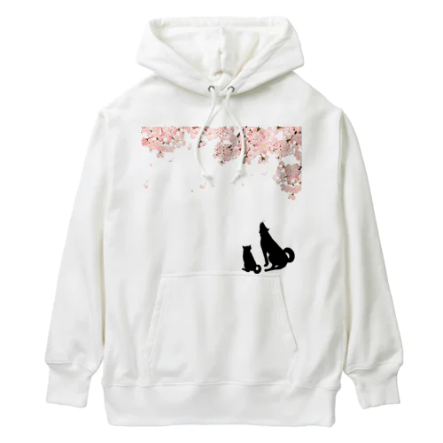 桜とわんこ Heavyweight Hoodie