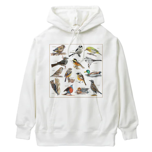 野鳥集合イラストB Heavyweight Hoodie