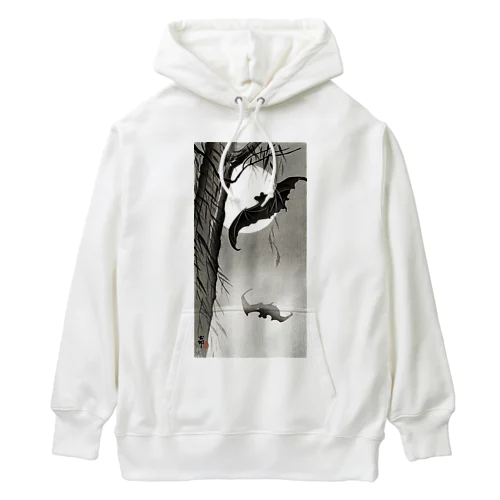 小原古邨　月に蝙蝠（コウモリ）Ohara Koson / Bats under the full moon Heavyweight Hoodie