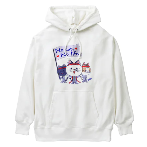 ブドウのイラスト　No cat No life. Heavyweight Hoodie