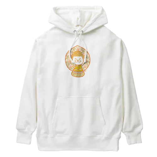 ブドウの仏像ニャンコ　薬師ニャ来さまアイテム Heavyweight Hoodie