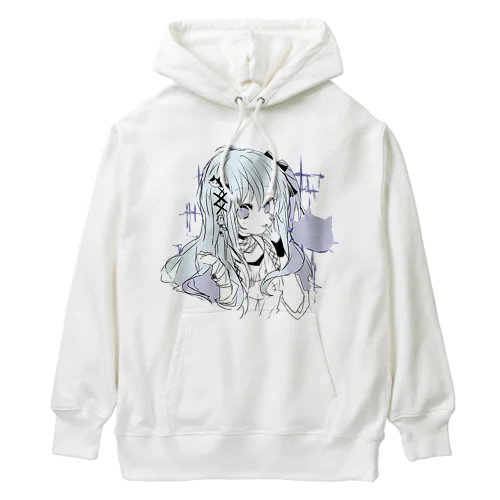 淡色青紫系女の子 Heavyweight Hoodie