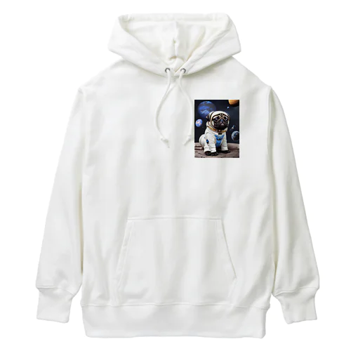 宇宙に浮かぶ愛らしいパグ！ Heavyweight Hoodie