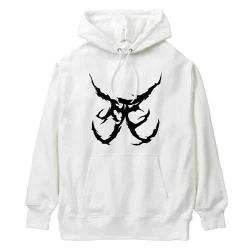 死　DEATH METAL LOGO BLACK Heavyweight Hoodie