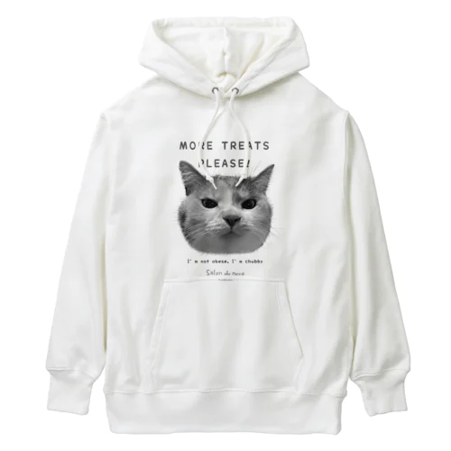 More treats please! モノクロ 【保護猫寄付220円】 ヘビーウェイトパーカー