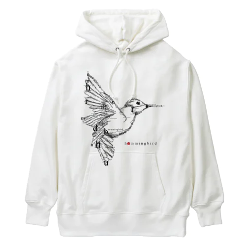 フォントイラストレーション『hummingbird（ハミングバード・ハチドリ）』 Heavyweight Hoodie