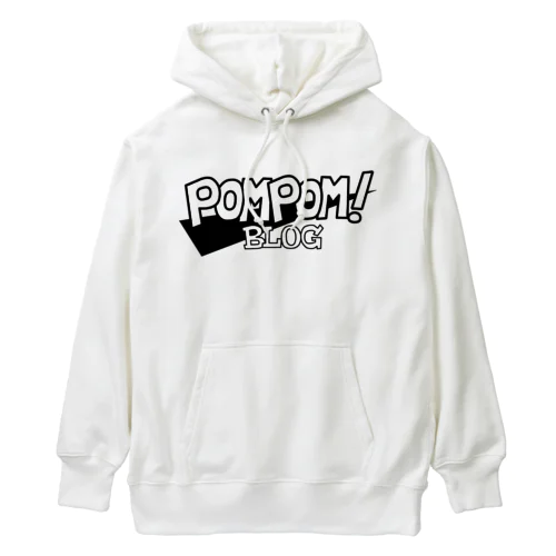 Pom Pom Blog Logo 2nd（black） ヘビーウェイトパーカー