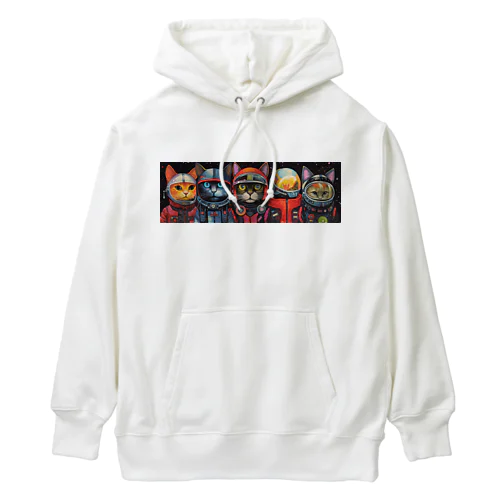 勇気ある5人のネコ探検家たち Heavyweight Hoodie