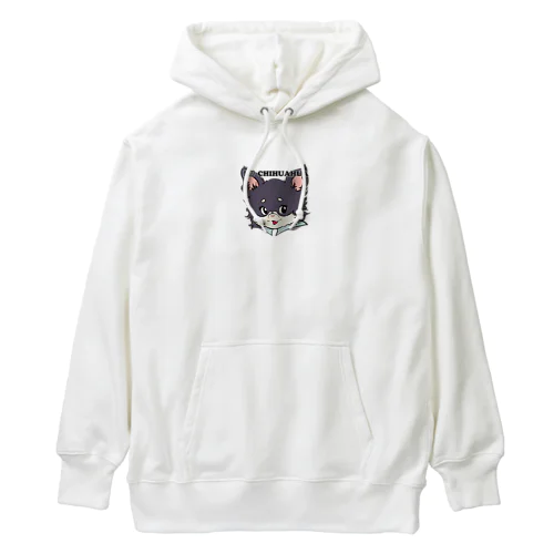 チワワ-ブラックタン「I♡CHIHUAHUA」 Heavyweight Hoodie