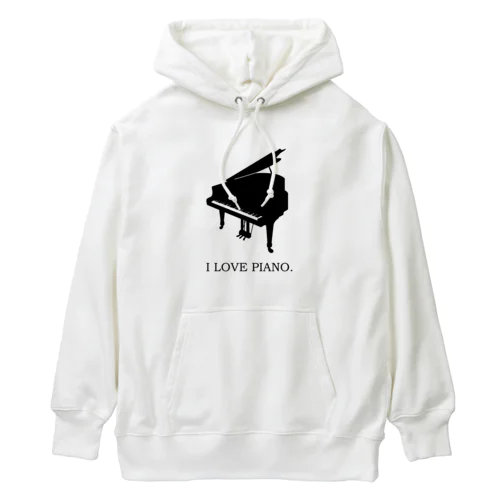 音楽Tシャツ：ピアノ：アイラブピアノ：グランドピアノ：piano：楽器：学問 Heavyweight Hoodie