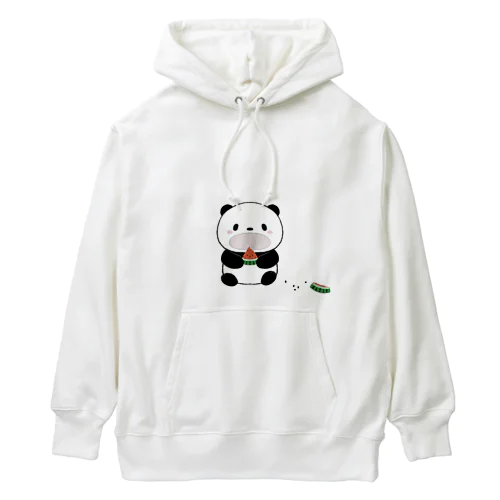 スイカを食べるパンダ Heavyweight Hoodie