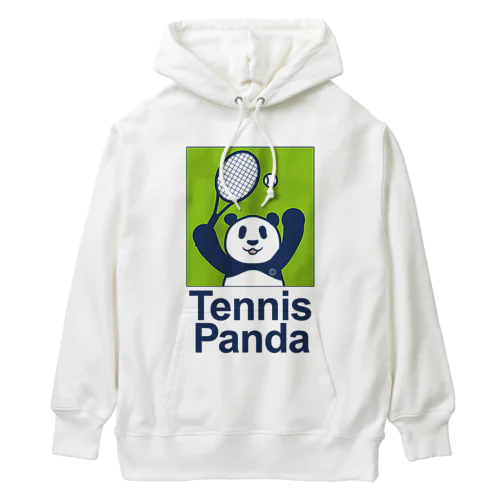 パンダ・テニス・TENNIS・アイテム・デザイン・ラケット・ガット・イラスト・スポーツ・Tシャツ・サーブ・かっこいい・かわいい・選手・画像・ボール・王子・絵・オリジナル（C） ヘビーウェイトパーカー